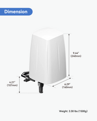 Outdoor LTE & 5G/Wi-Fi/GPS antenna and waterproof enclosure for RUTX50 and RUTM50 routers