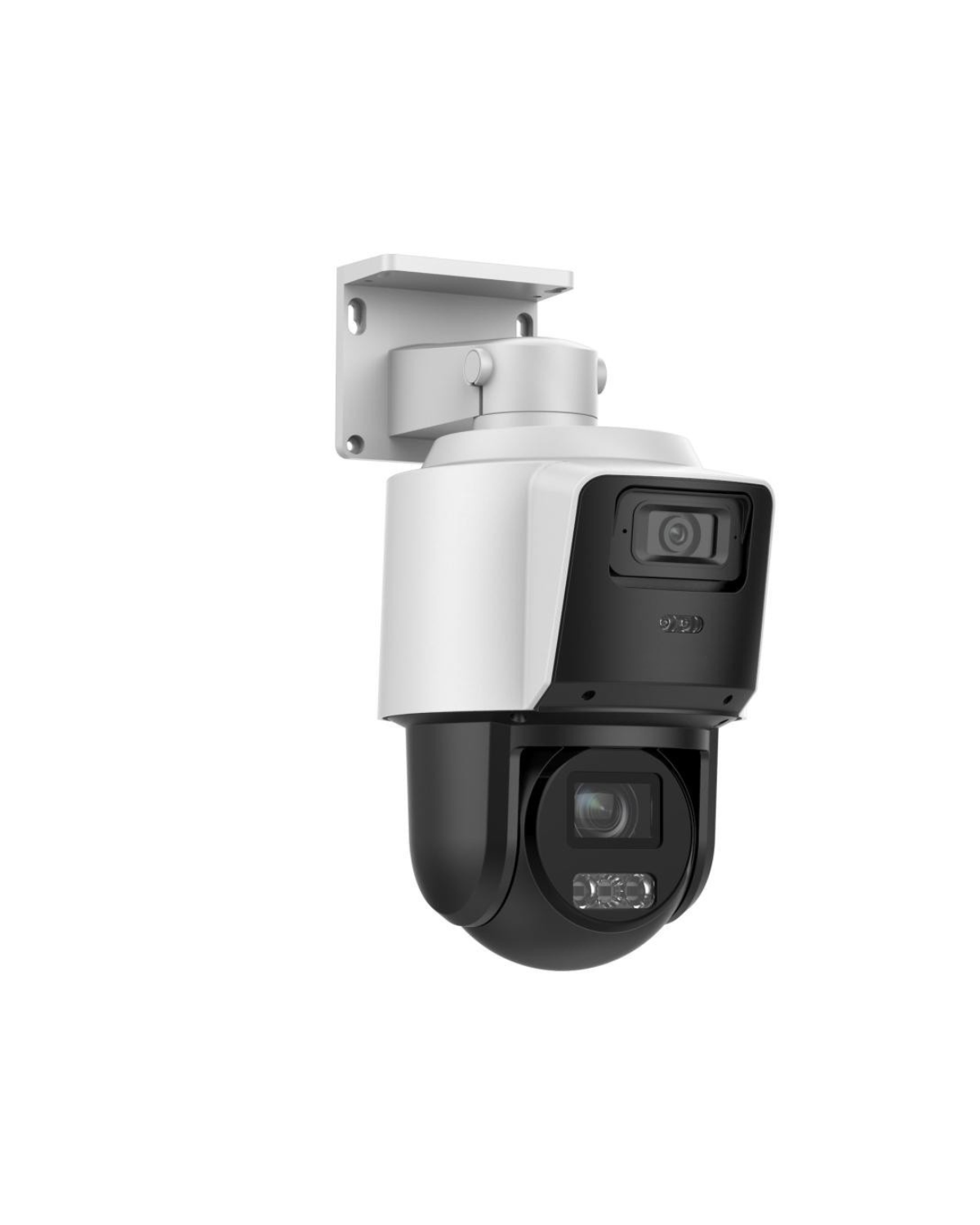 Dual Lens Mini 4MP+4MP 4X POE PTZ Network Camera with Two Way Talk and Strobe Light