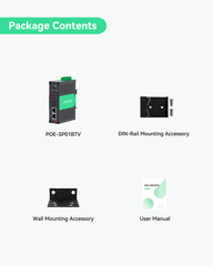 (POE-SP01BTV) Industrial 802.3bt Gigabit 90W PoE++ Splitter with Adjustable Output Voltage DC 3-36V and LED Display