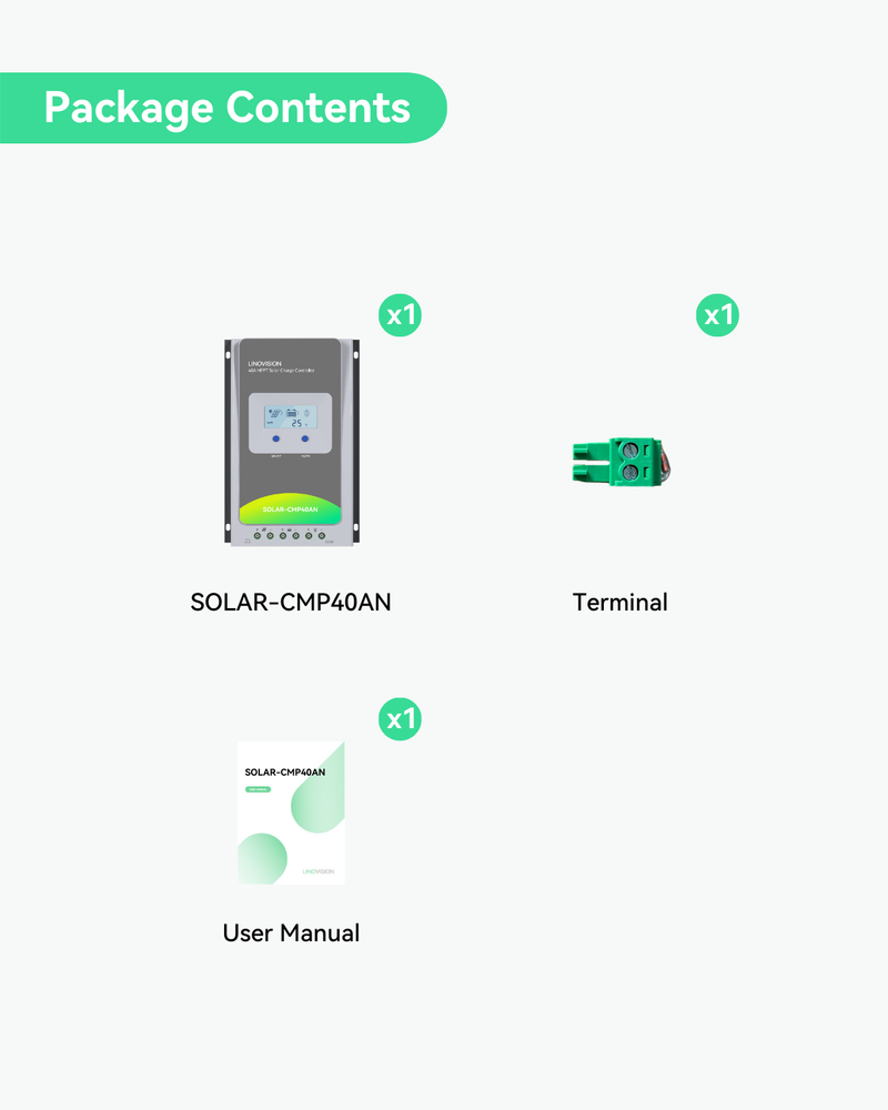 12V/24V 40A MPPT Solar Charge Controller with RS485 Remote Control and Cloud Access