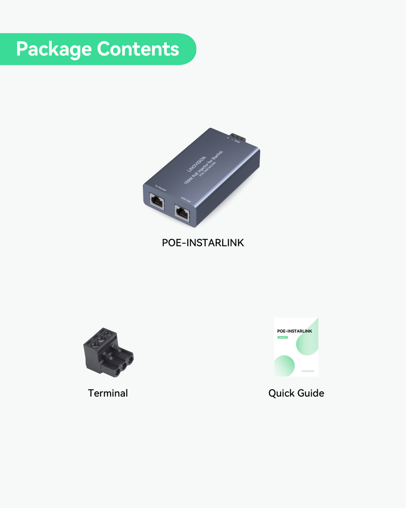 Full Gigabit 150W PoE Injector for Starlink
