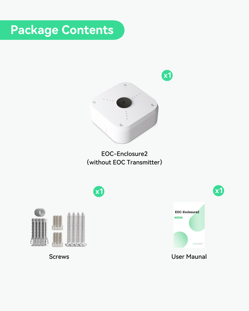 Outdoor Enclosure & Universal Camera Mount for EOC-Transmitter or POE-Extender02 (EOC-Enclosure2)