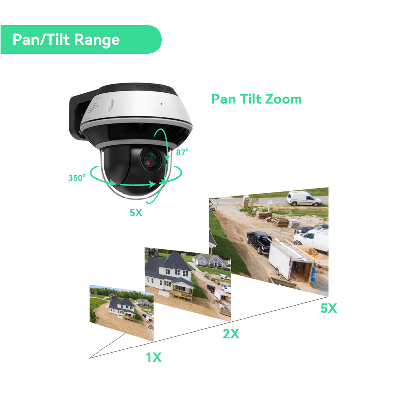 16CH IP Camera System,(12)4K Night ColorVu Cameras with (1)Mini PTZ camera, 4TB HDD (KIT1612T8PTZ)