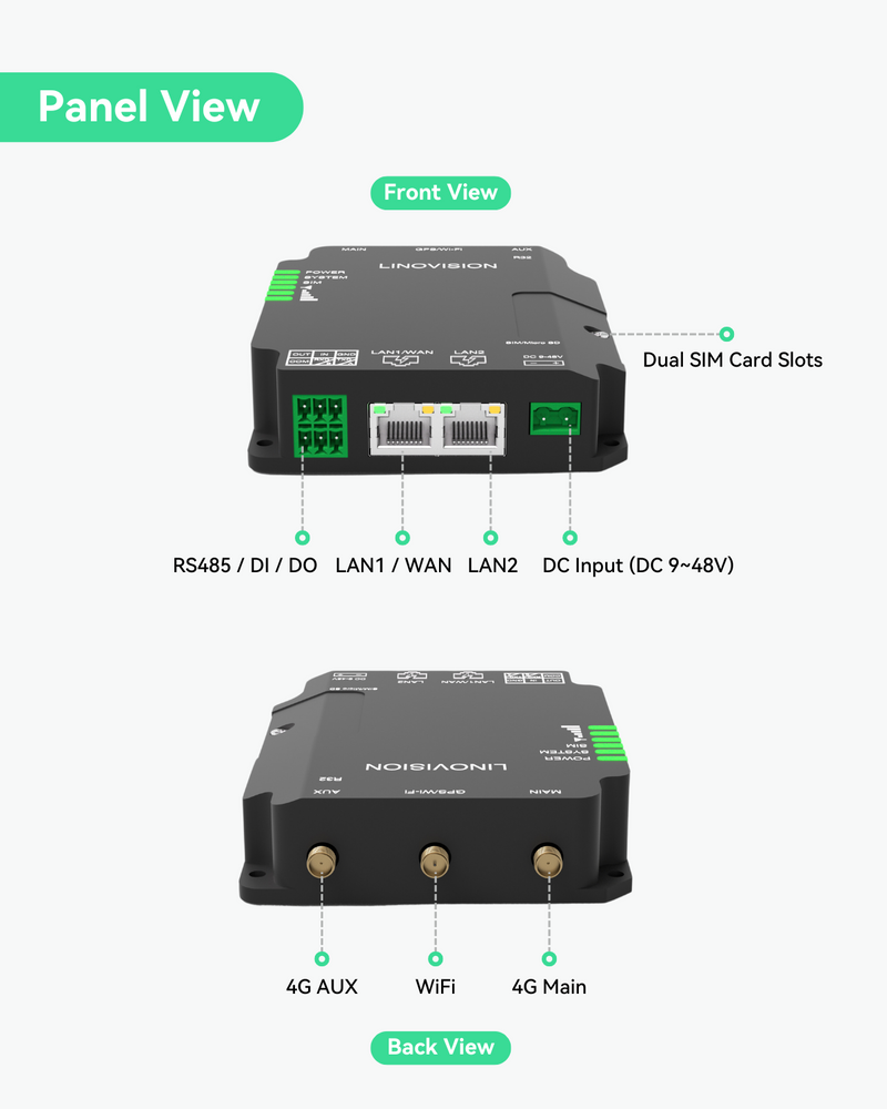 Industrial 4G LTE Cat4 Cellular Router with Wi-Fi, Dual SIM Slots, DTU Gateway for RS485 IoT/M2M (IOT-R32W)