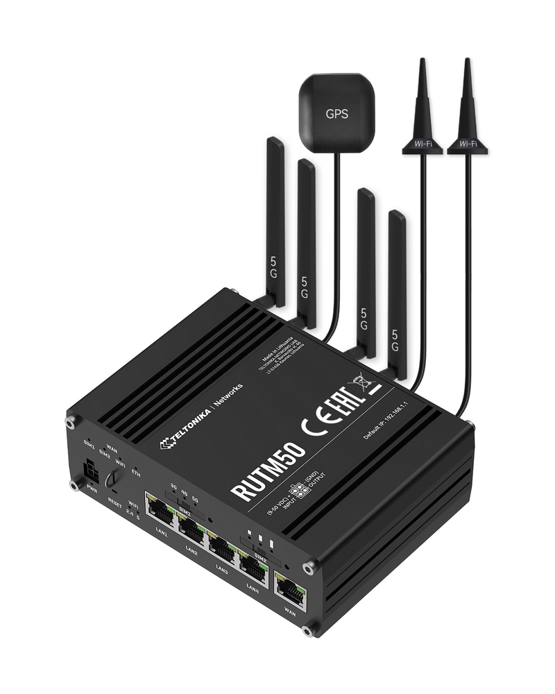 Teltonika RUTM50 5G SA /NSA Dual SIM Industrial Cellular Router