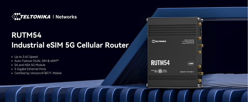 Telit Lm940 Router Teltonika RUTM54 Industrial eSIM 5G Cellular Router with Telit Modem ...