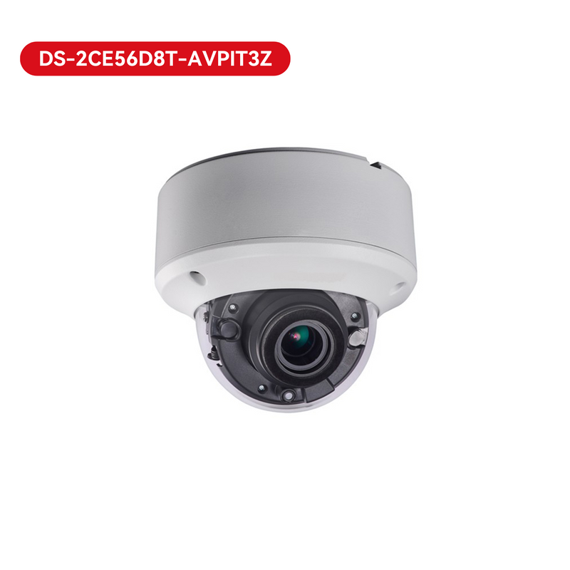Hikvision DS-2CE56D8T-AVPIT3Z 2MP WDR HD-TVI motorized lens dome camera EXIR 132ft 2.8-12mm lens