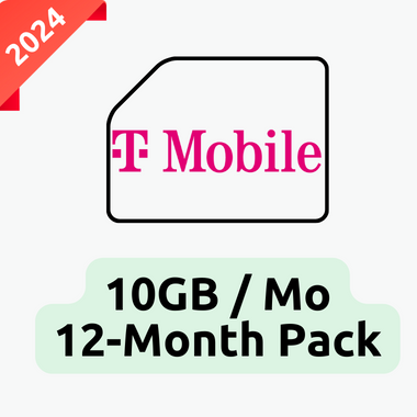 12-Month Pack of T-Mobile 10GB/Mo Data Plan