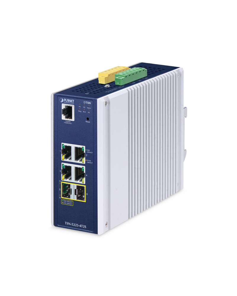 PLANET TSN-5225-4T2S Industrial L2+ 4-Port 10/100/1000T + 2-Port 1G/2.5G SFP Managed TSN Ethernet Switch