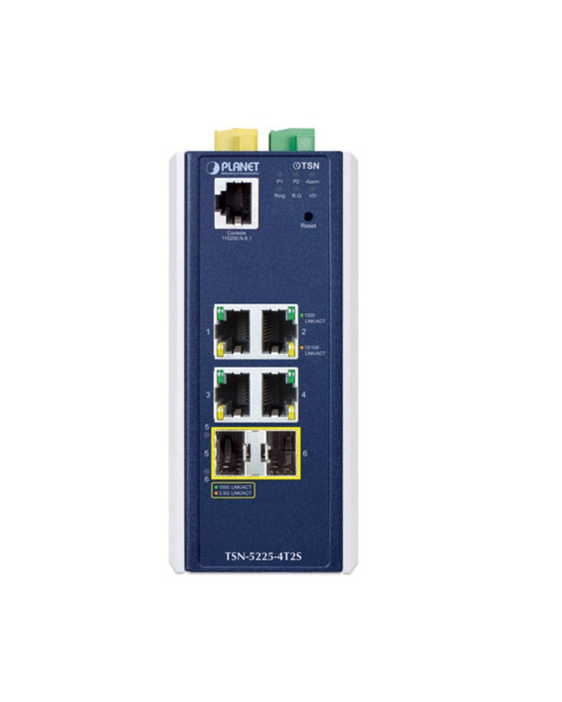 PLANET TSN-5225-4T2S Industrial L2+ 4-Port 10/100/1000T + 2-Port 1G/2.5G SFP Managed TSN Ethernet Switch
