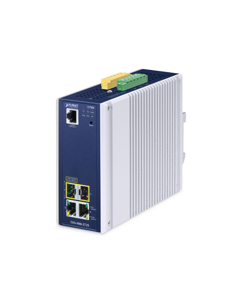 PLANET TSN-900-2T2S Industrial 2-Port 10/100/1000T + 2-Port 1G/2.5G SFP Managed TSN Media Converter