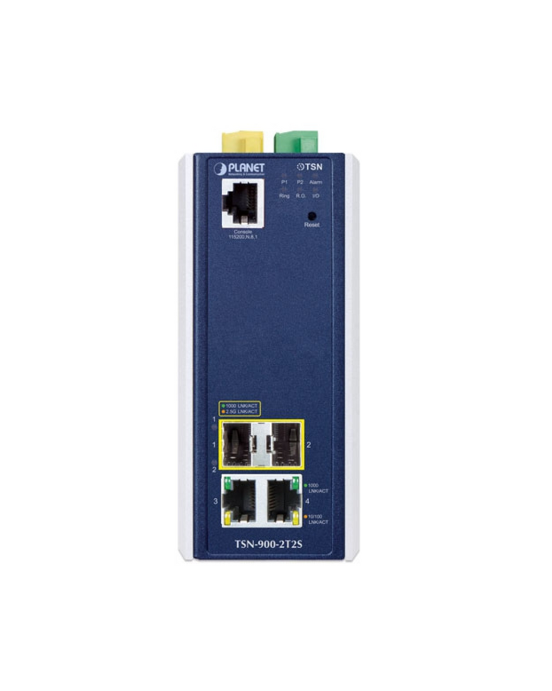 PLANET TSN-900-2T2S Industrial 2-Port 10/100/1000T + 2-Port 1G/2.5G SFP Managed TSN Media Converter