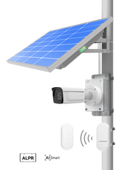 (GO SOLO LPR UB) Commercial Solar Power Camera KIT with Wireless Bridges and License Plate Recognition