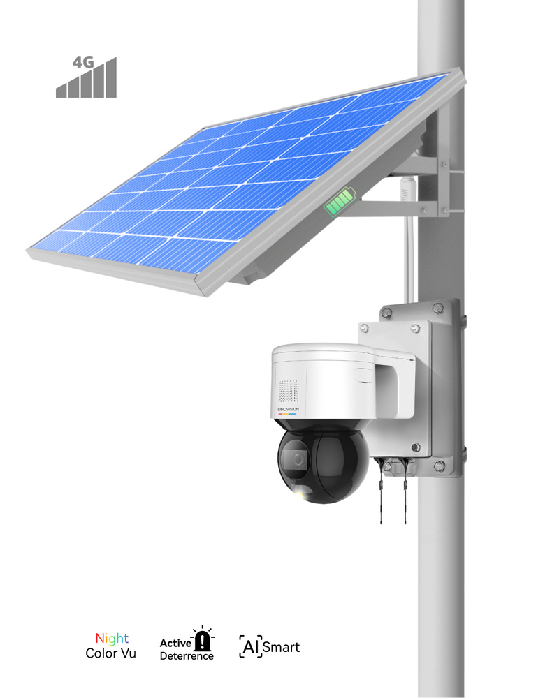 4G LTE 太阳能摄像头套件，带 4MP 迷你 PT 半球摄像头