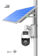 商用 4G LTE 太阳能摄像头套件，带双镜头 360° 联动云台