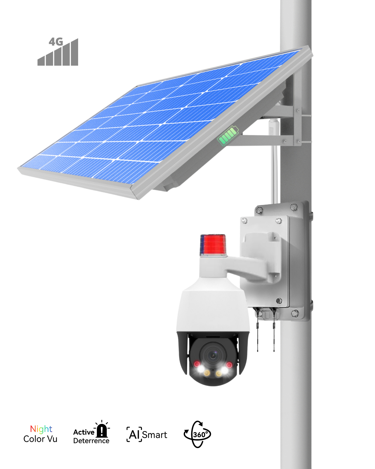 GO SOLO PTZ 675 KIT) Commercial Solar Power Camera Kit