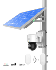 (GO SOLO PT4 UB) Commercial Solar Power Camera KIT with Pre-Paired Wireless Bridges