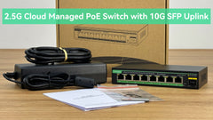 2.5G Cloud Managed PoE Switch with 10G SFP Uplink, 130W Budget for Online Gaming/Office (POE-SWR308G25)