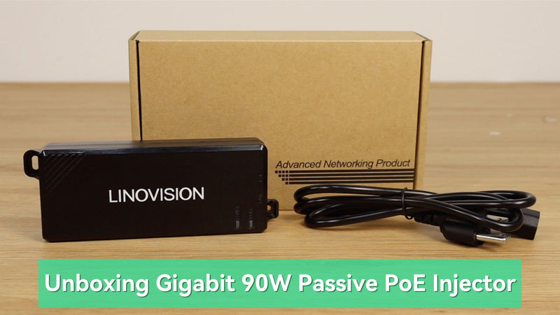 Gigabit 90W Passive PoE injector, transmits power and Gigabit Data over single network cable (POE-IN90W (Passive))