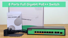 (POE-SW308G-4BT) 8 Ports Full Gigabit PoE++ Switch, Built-in 120W Power with 4 BT 90W Ports & 4 AT 30W Ports