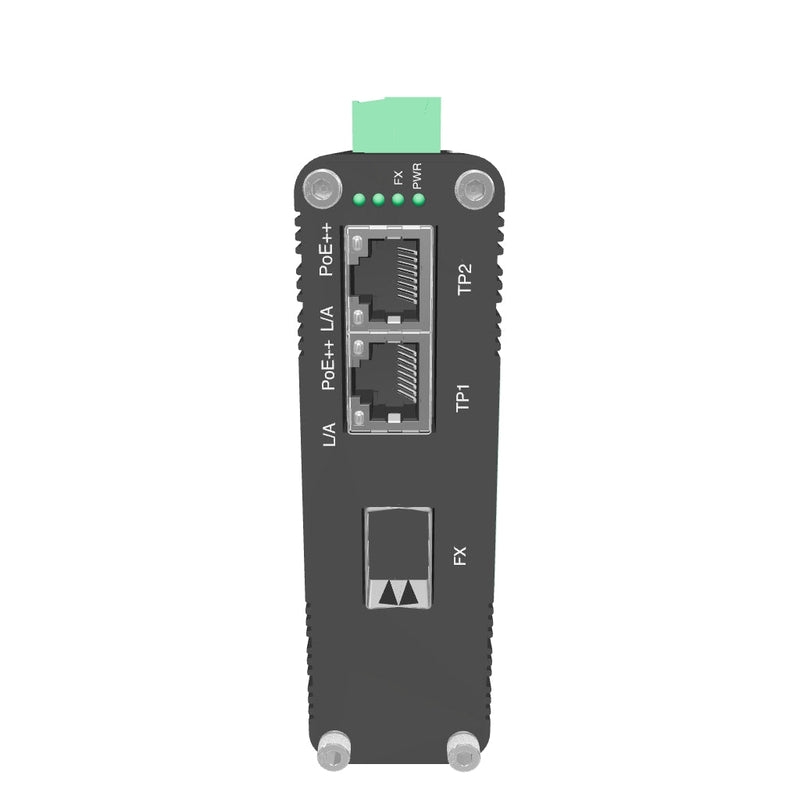 Industrial 2 ports Gigabit BT90W PoE++ Switch with Fiber SFP Uplink, IEEE802.3af/at/bt mini PoE Switch (POE-SW502GF-BT)