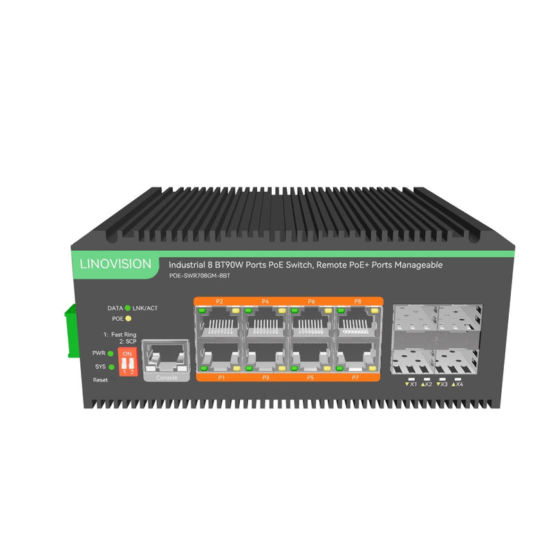 8 Ports L2+ Full Gigabit BT PoE++ Switch with Remotely Cloud Management