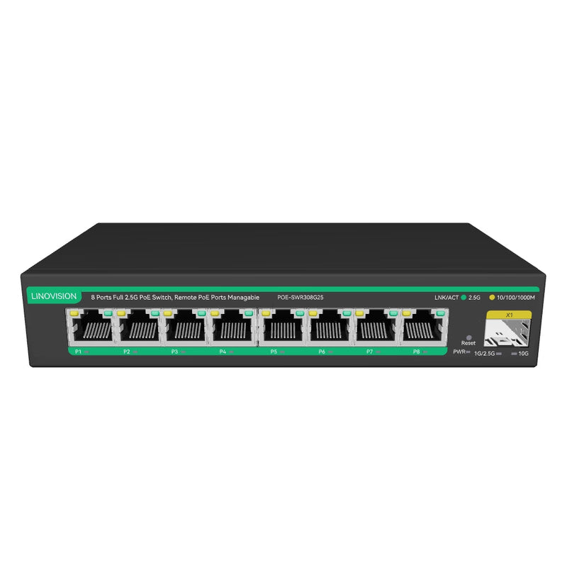 2.5G Cloud Managed PoE Switch with 10G SFP Uplink, 130W Budget for Online Gaming/Office