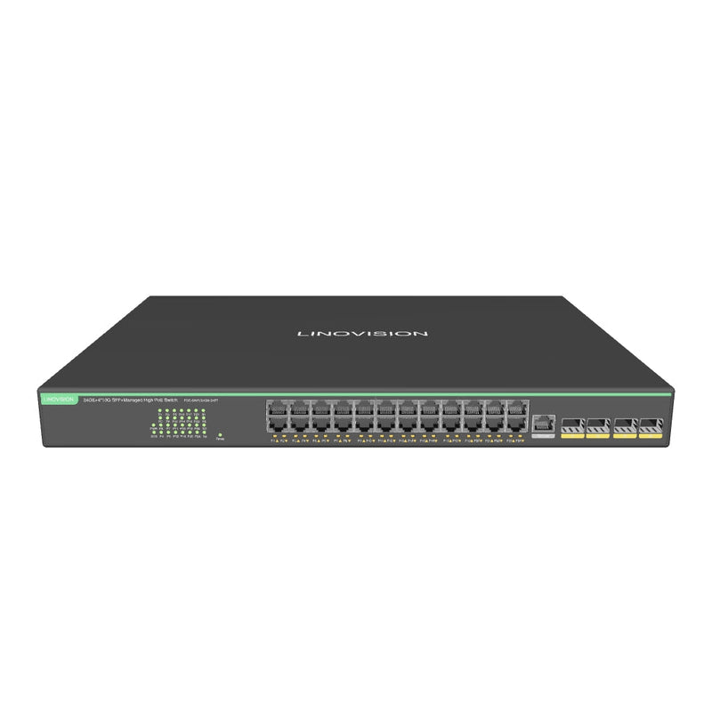24 Ports Full Gigabit L3 Cloud Managed BT PoE Switch, Total PoE Budget 720W, 4x 10G SFP Uplinks (POE-SWR724GM-24BT)
