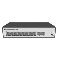 (POE-Switch1008E) 8-Port 100Mbps PoE Switch with 2 Gigabit Uplink,Total budget 100W