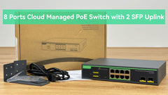 8 Ports Cloud Managed PoE Switch with 2 SFP Uplink, Full Gigabit Ports (POE-SWR308G)