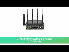 LINOVISION Routeur cellulaire industriel 5G avec deux cartes SIM 5G et intégration RS232/485 IoT, routeur 5G LTE prend en charge Gigabit Ethernet, WiFi 5G/4G et GPS