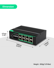 Industrial 8-Port Full Gigabit PoE Switch supports DC12V ~ DC48V Input with Voltage Booster - LINOVISION US Store