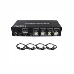 4K HDMI KVM Switch 4 Port USB KVM HDMI Switch, Support Button Switch,Hotkey Switch and Auto Scan Switch - LINOVISION US Store