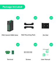 Industrial 8 Ports Full Gigabit POE Switch With 4 BT90W POE Ports Dc48 56v Redundant Input