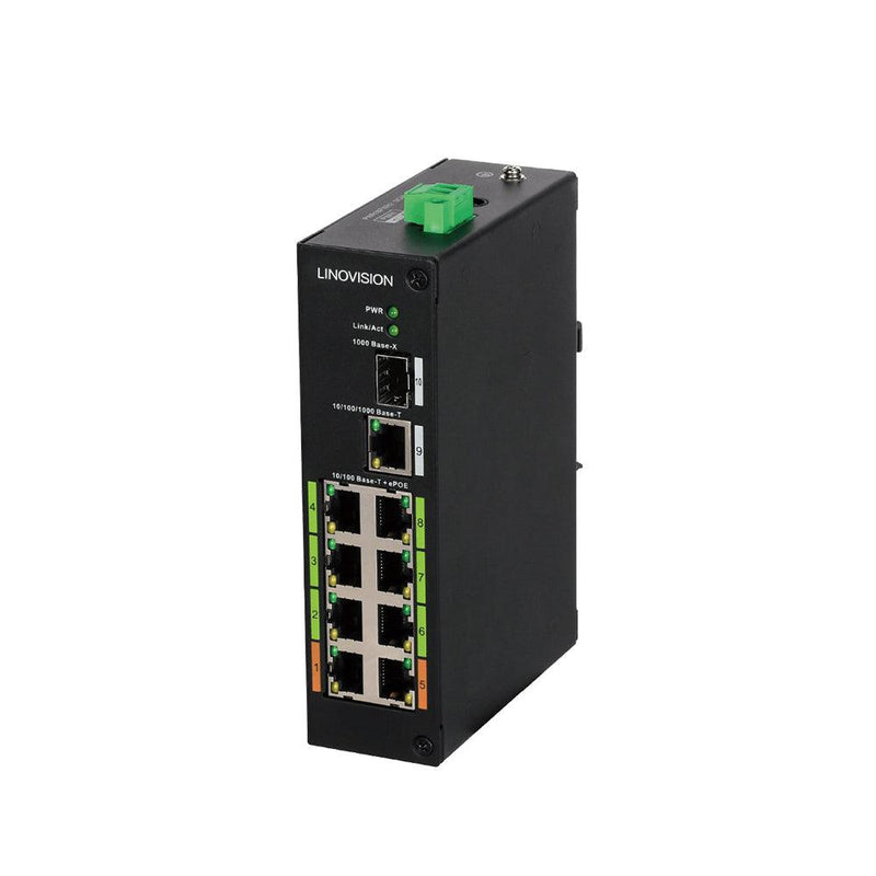 8-Port EOC & POE Hybrid Switch, Up to 2,500ft POE + Data Transmission over Cat5E Network Cable or Coaxial Cable, Simply cabling and plug-n-play - LINOVISION US Store