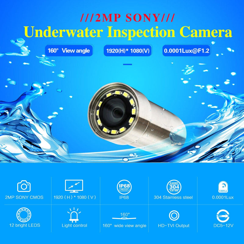HD1080P Modular Underwater Camera KIT with 160° Wide View, Brightness Adjustable LED, Remote view, Compact Underwater Inspection - LINOVISION US Store