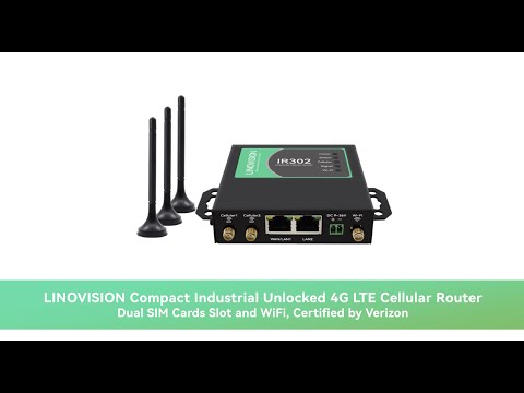 Compact Industrial Unlocked 4G LTE Cellular Router, Dual SIM Cards Slot and WiFi, Certified by Verizon (IoT-IR302W)