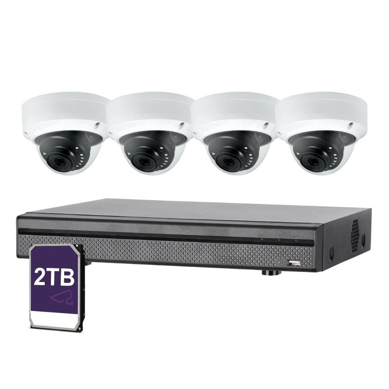 CCTV DVR System 4CH 4K XVR and 4 4MP HD Dome cameras with 2TB HDD - LINOVISION US Store