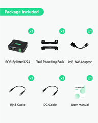 Industrial Gigabit POE+ Splitter, Hot Switchable DC12V or DC24V Output, Wide Voltage Input, IEEE802.3af/at POE to DC Power Supply - LINOVISION US Store